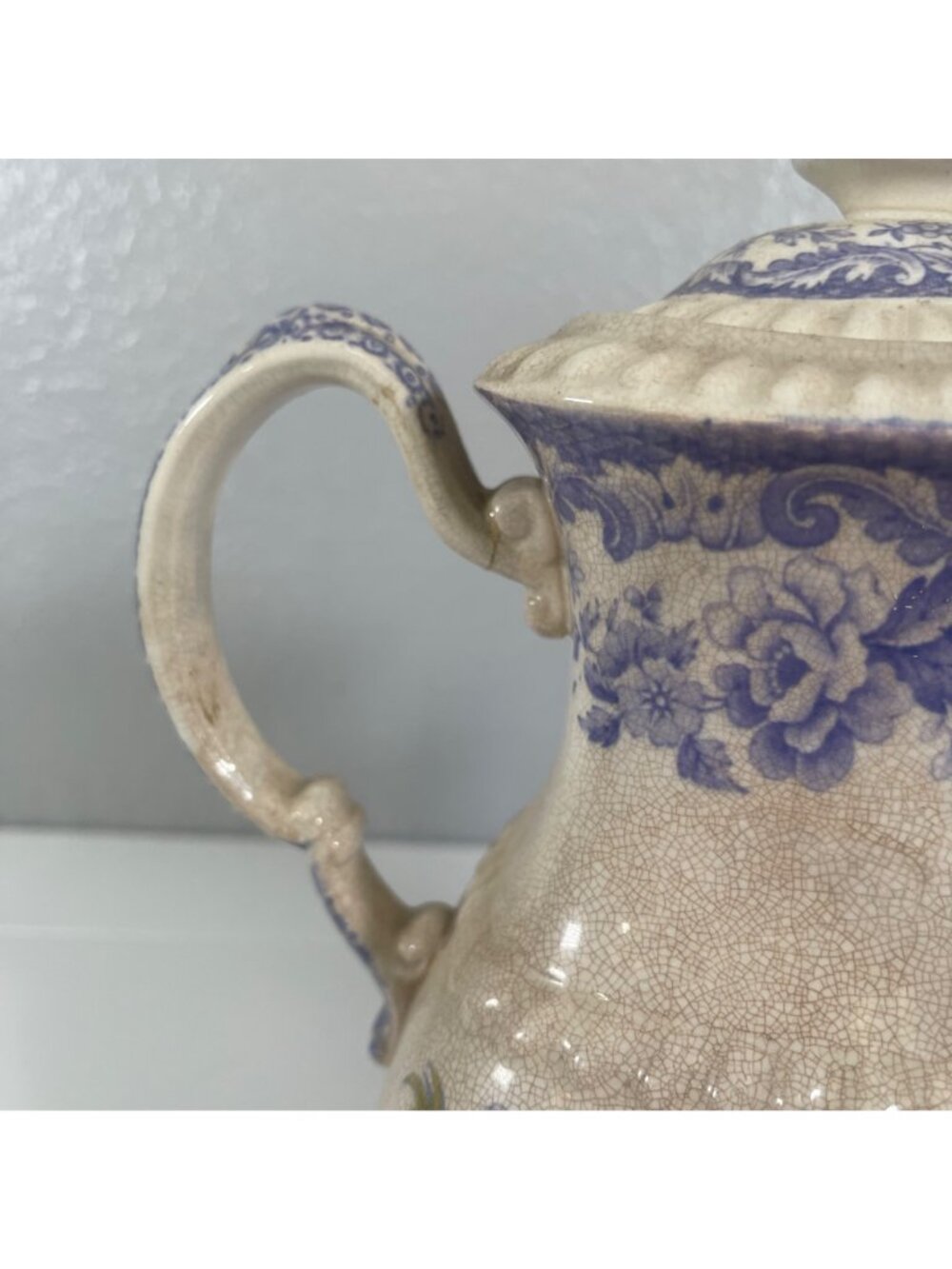 VTG Copeland SPODE Mayflower Coffee or Tea Pot Lavender British Flowers Damaged - Picture 8 of 10
